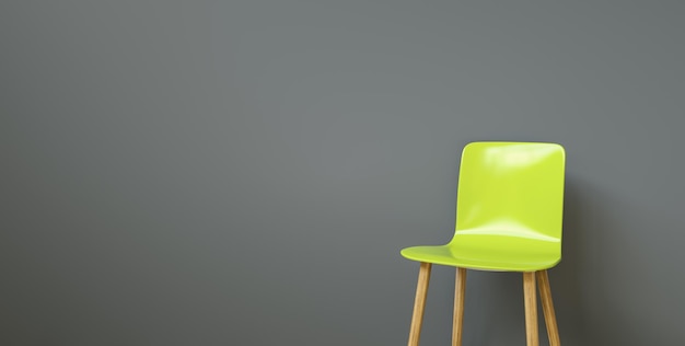 Chair in a waiting room of a office with copy space for individual text