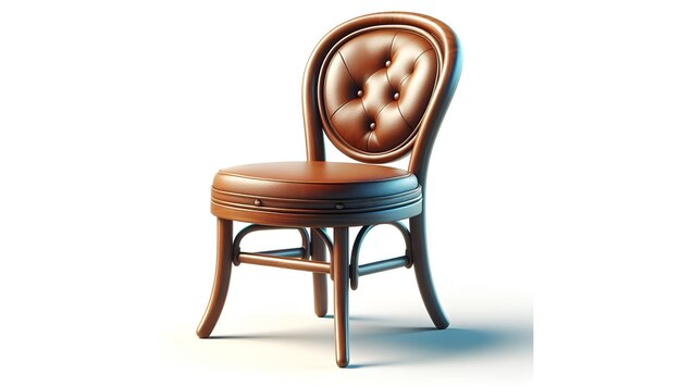 a chair with a brown seat and back