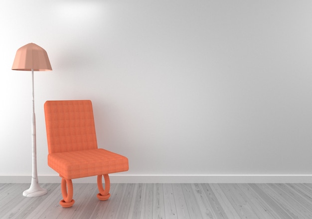 Photo chair with lamp in living room