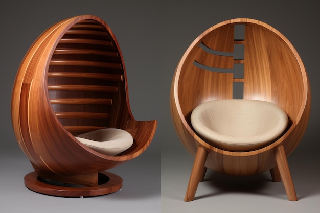 Photo a chair with a round seat and a round seat