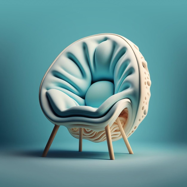 A chair with a white cushion that says'i love you '