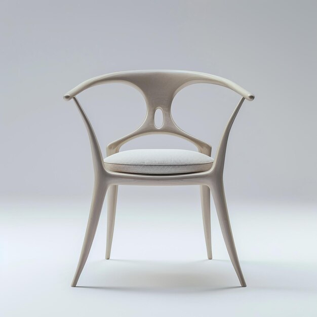 a chair with a white seat and back that says  the back