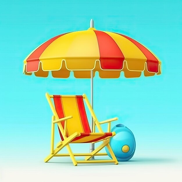 Photo chair yellow umberalla summer