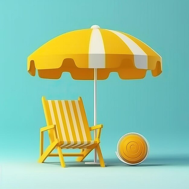 Photo chair yellow umberalla summer