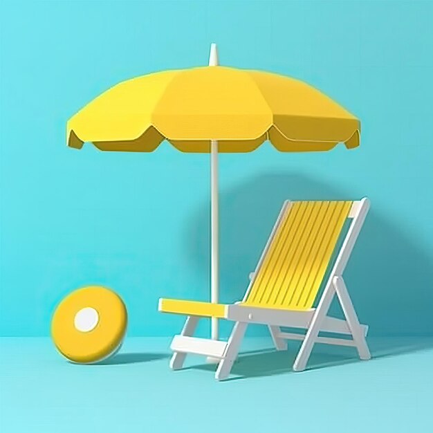 Photo chair yellow umberalla summer