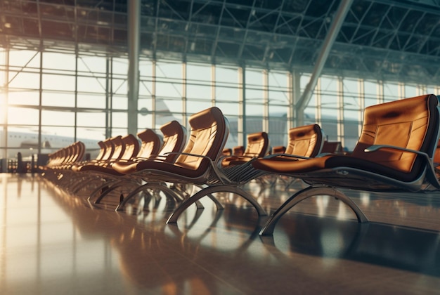 chairs in the airport generative ai