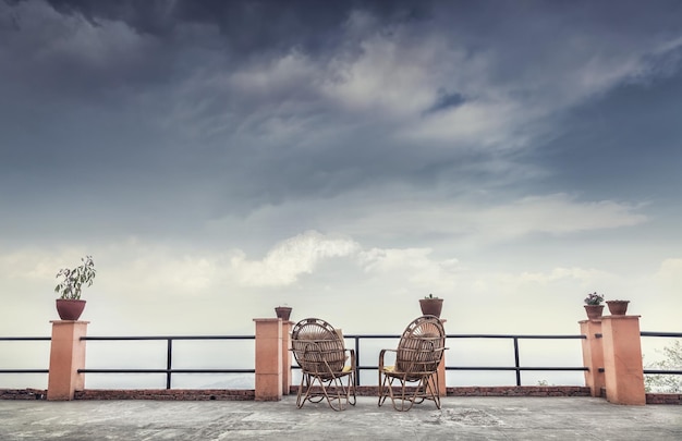 Chairs on the balcony