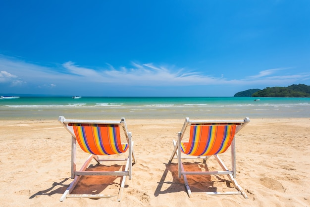 Chairs on beach