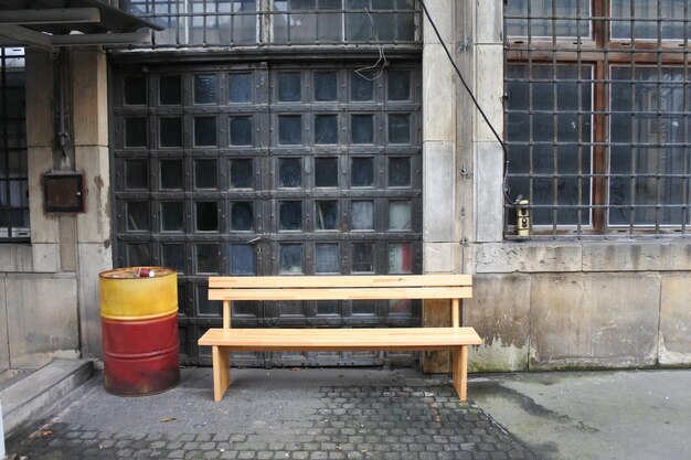 Chairs in front of building