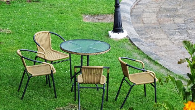 Chairs in lawn