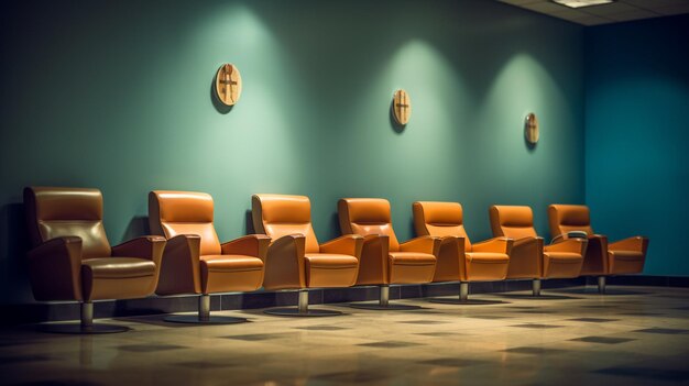 Foto sedie in sala d'attesa ia generativa
