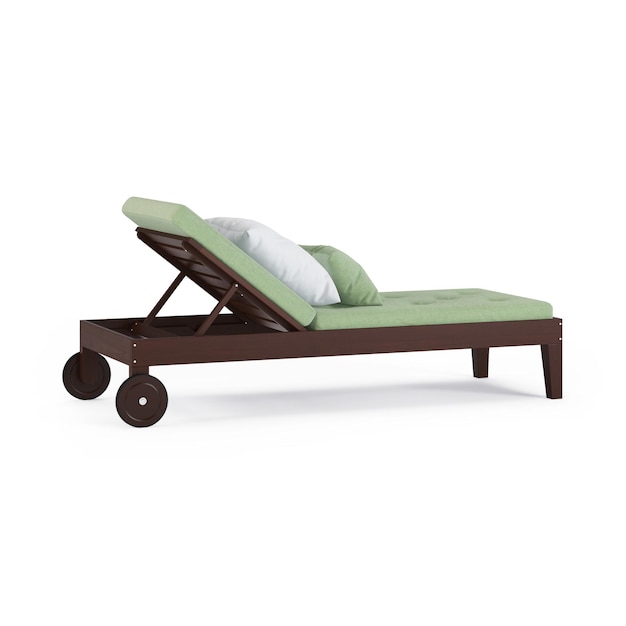 Chaise lounge op witte achtergrond. 3D-weergave.