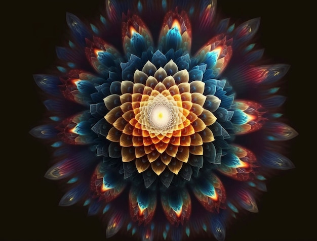 Chakra blooming colorful pineal gland opening like Generative AI