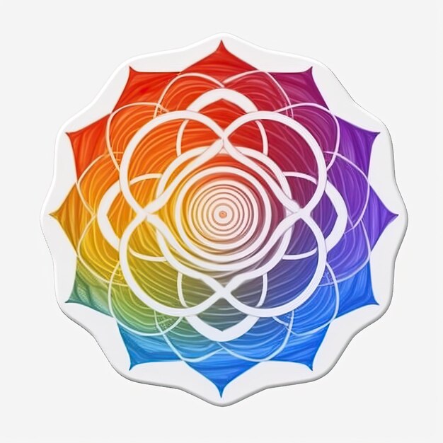 Foto chakra esthetische sticker witte achtergrond