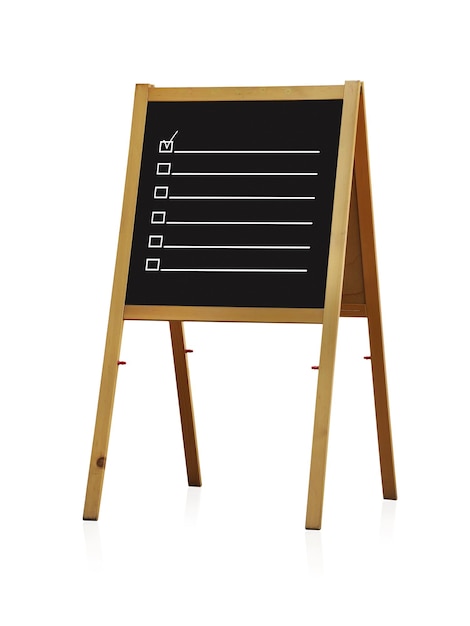 Chalk board with checkbox