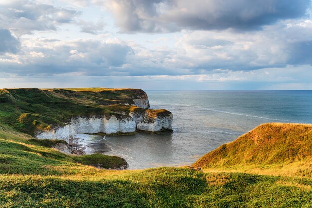 Flamborough Head의 Selwick Bay에 있는 분필 절벽