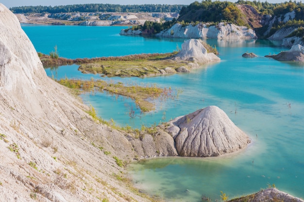 Chalk quarry in Belarus in summer