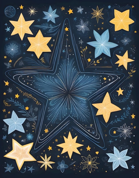 Chalkboard Doodles with Star Motifs