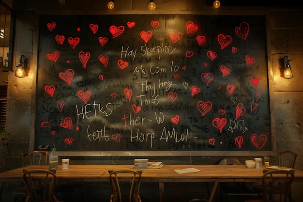 A chalkboard filled with heartfelt messages octane