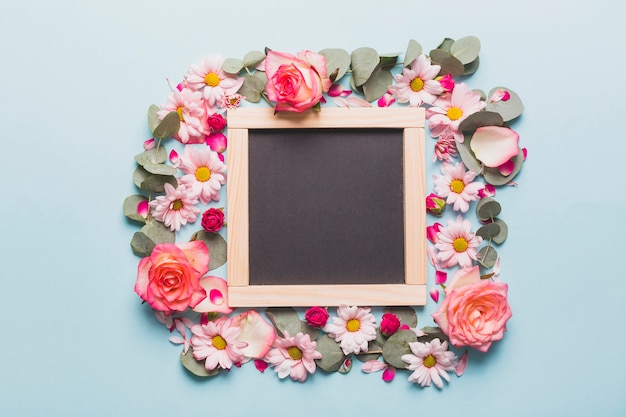 chalkboard in flower frame