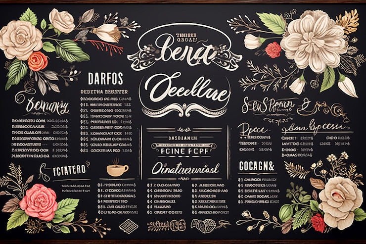 Photo chalkboard harvest brews whimsical fall coffee menu