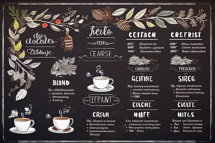 Photo chalkboard harvest brews whimsical fall coffee menu