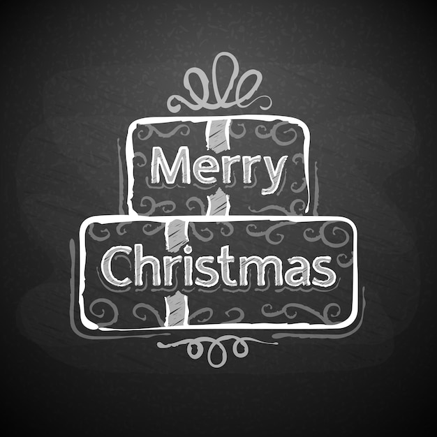 Photo chalkboard merry christmas gift boxes