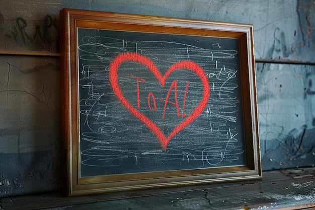 Chalkboard messages expressing love and admiration