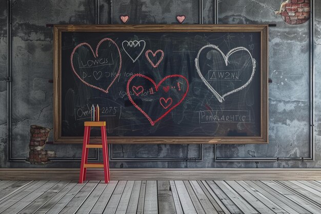 Chalkboard messages expressing love and admiration