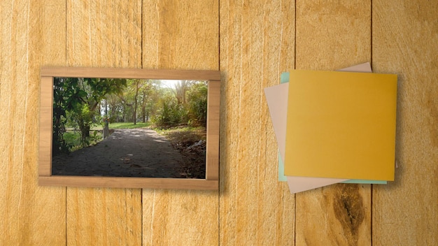 Chalkboard on the table with an outdoor view Leave the comfort zone