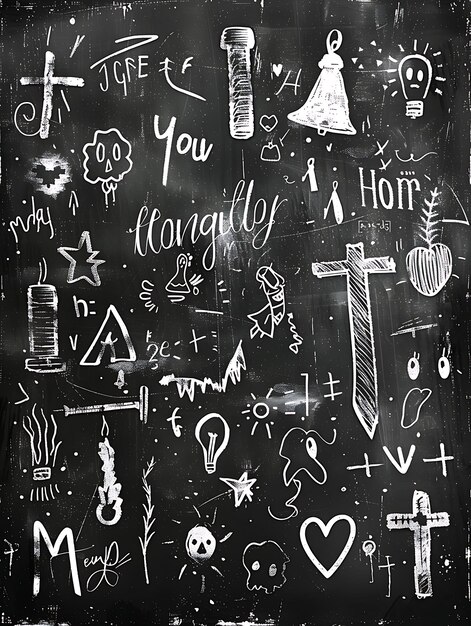 Chalkboard Texture With Handwritten Quotes Inspirational Col Creative Background Decor Collection