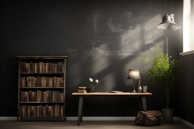 Chalkboard Wall With Soft Diffused Light Rays With Paper Hol Trending Background Calm Illustration