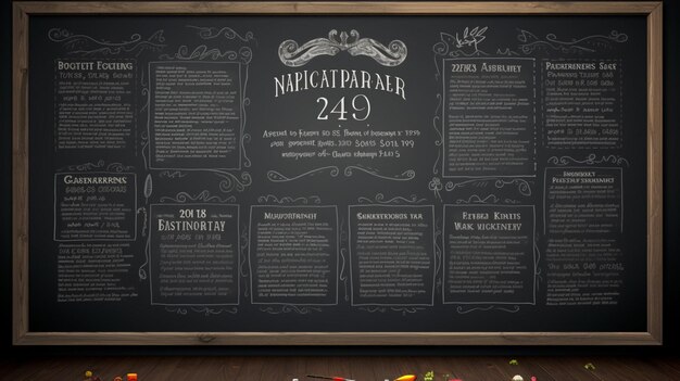 Chalkboard with Anniversary Events Background