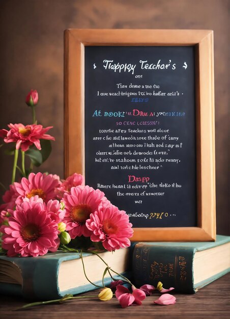 a chalkboard with a chalk board that says happy teachers teacher