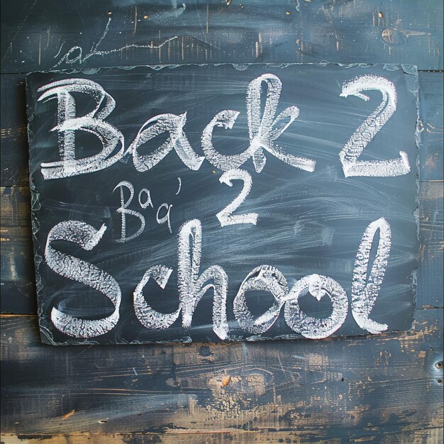 a chalkboard with chalk writing that says back to school