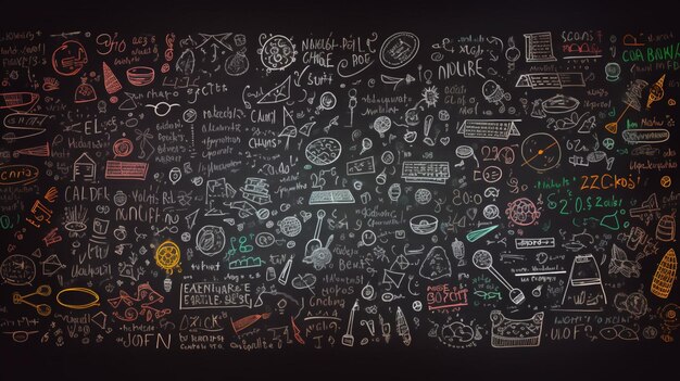 Chalkboard with Doodles Background