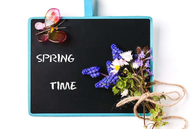 Photo chalkboard with flowers