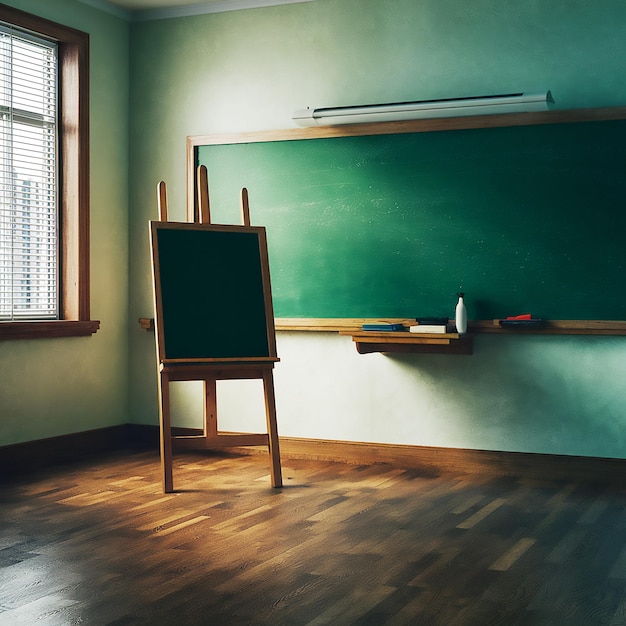 Photo a chalkboard with a green board on the wall and a chalkboard on the wall