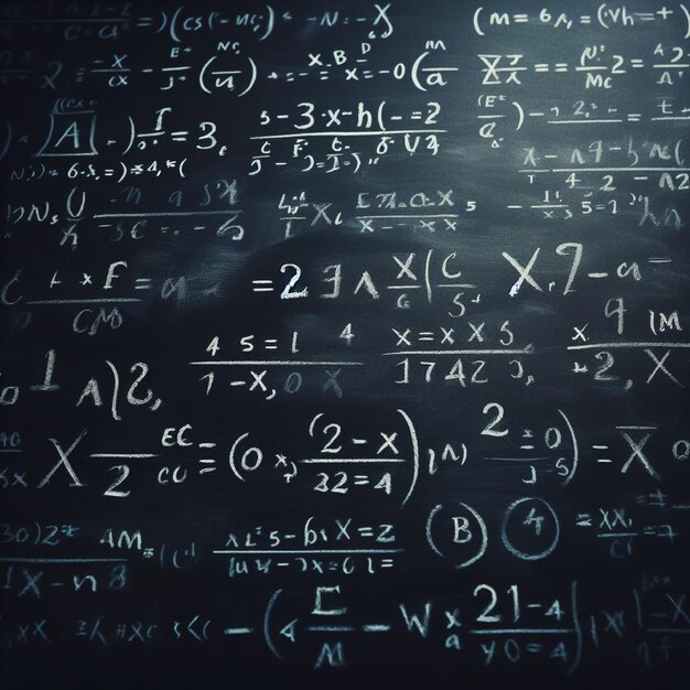 Photo a chalkboard with the numbers