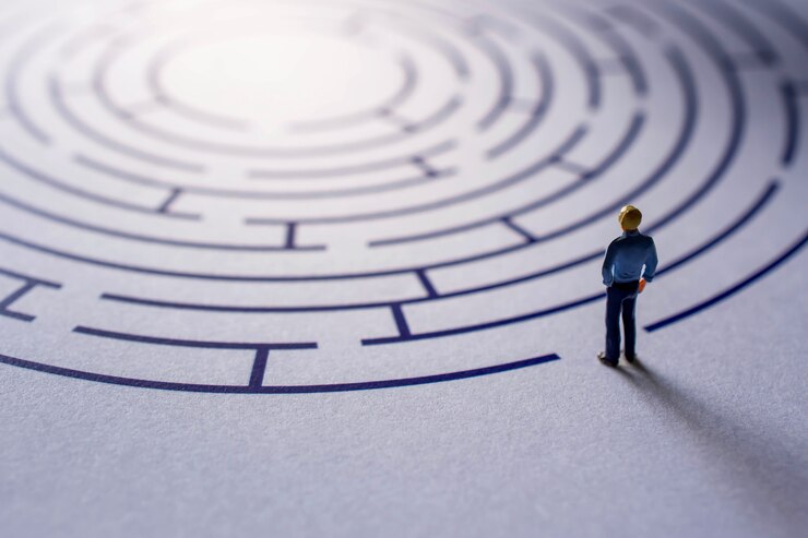 Challenge and Success Concept. present by Miniature Figure