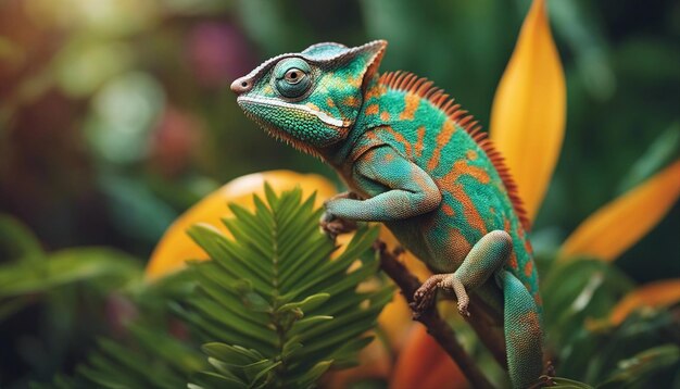 A chameleon blending seamlessly