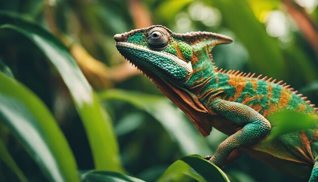 A chameleon blending seamlessly