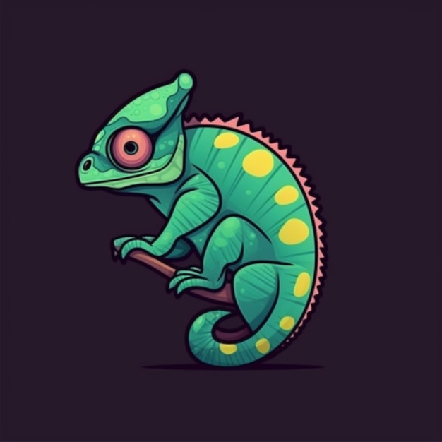 Chameleon cartoon logo 2