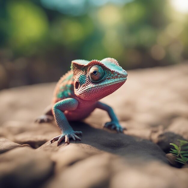 Photo a chameleon closeup image