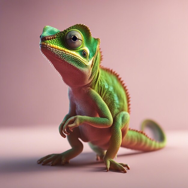 A chameleon closeup image