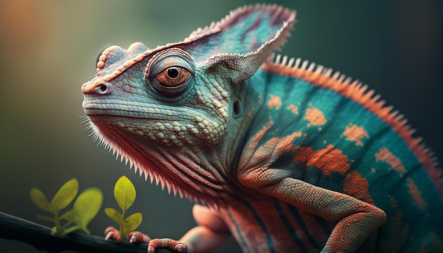 Chameleon closeup nature animals Generative AI