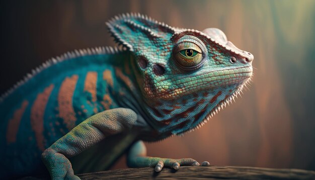 Chameleon closeup nature animals Generative AI