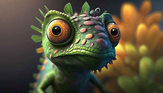 Chameleon_creature_toonジェネレーティブ AI