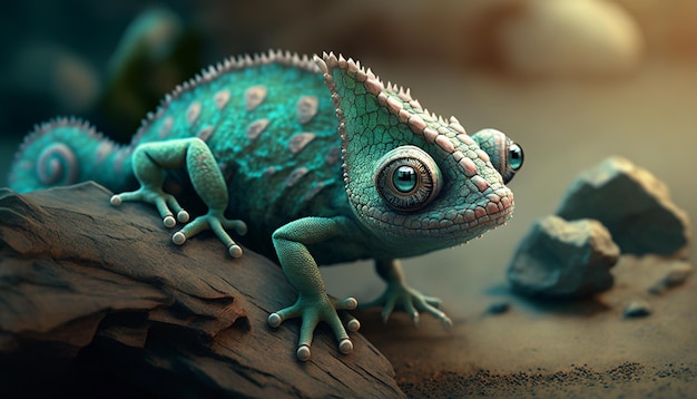 Chameleon_creature_toonジェネレーティブ AI