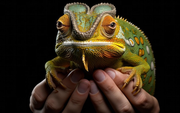 Chameleon in hand